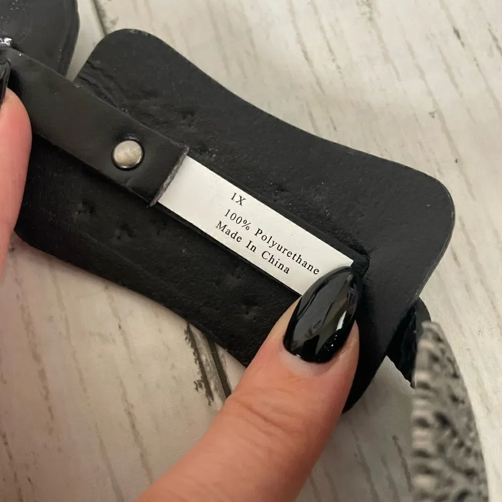 Black Leather Buckle Size XL